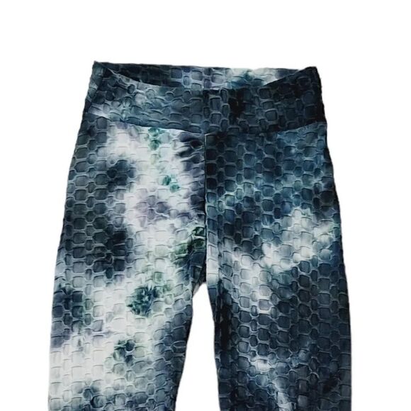 NEW AQ-Sport Honeycomb Ruched Scrunch Butt Tie Dye Legging in Smoke Size Small - Picture 4 of 8